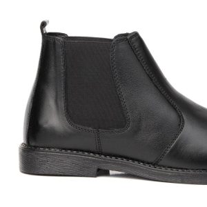 Black Leather Chelsea Boots Classic Slipon Style